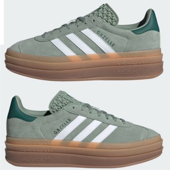 adidas Gazelle Bold Sage Silver Green Gum Sole - Picture 5 of 11